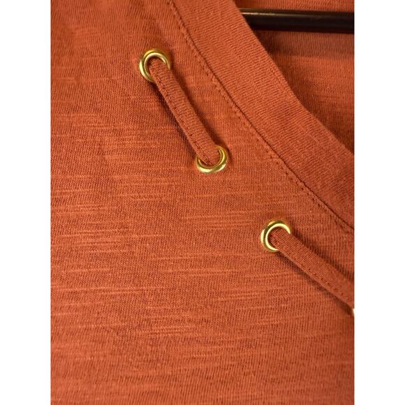 Chico's Size Large 1 (Medium) Seam Detail 3/4 Sleeve Top Orange - Picture 5 of 9